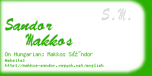 sandor makkos business card